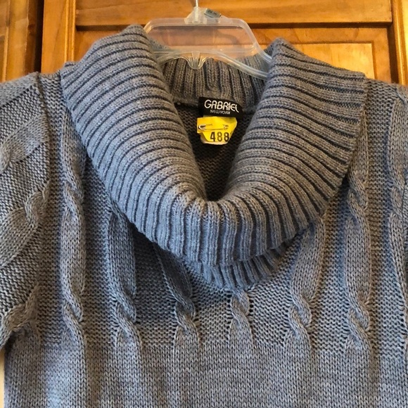 Gabriel Grey Cowl Neck Tunic Sweater Medium - Picture 2 of 4